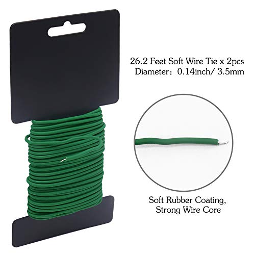 Shintop 3.5mm Plant Ties, 2PCS Reusable Garden Twist Tie for Gardening - color: Green, size: 3.5mm