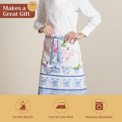 Maison d' Hermine Aprons for women with Pocket 100% Cotton (27.50"x31.50") - color: 013 - Canton