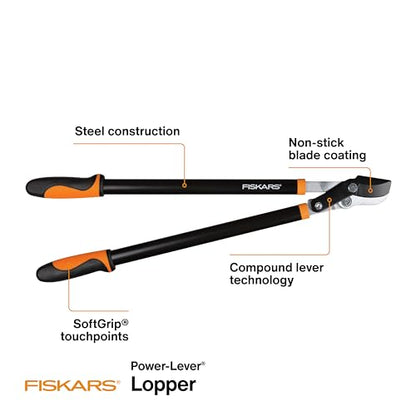 Fiskars 28" Power-Lever Garden Bypass Loppers, 1.75" Cut Capacity - style: 28" Lopper