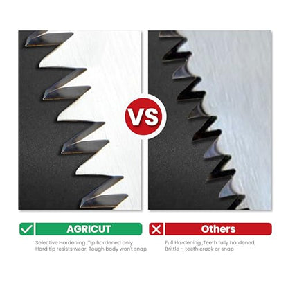AGRICUT 420mm Hand Pruning Saw with Sheath: 0.85mm Thick High Carbon Steel Blade, Triple-Sharpened Teeth, Non-Slip Grip – Tree Saw & Camping Saw for Outdoor Garden Branch