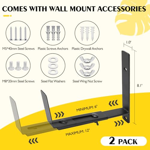 LukLoy Adjustable Window Box Brackets, 2 Pack Planter Box Brackets, Black - size: 2 pack-black