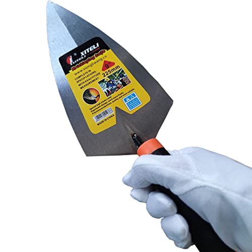 2 Pcs Pointing Trowel and Gauging Trowel Set,9" Masonry Hand Tool Set with Soft Grip Handle,Margin Trowels Bricklaying Trowels Building Products (9 Inch) - size: 9 Inch