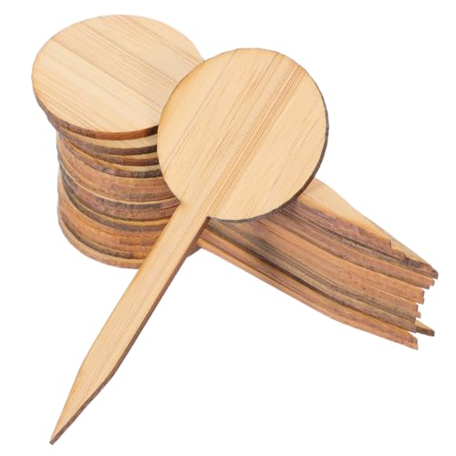 Tofficu 20-Pack Bamboo Plant Labels, 3.9-Inch Outdoor Garden Markers