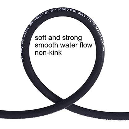 Tool Daily Pressure Washer Whip Hose 4 FT, 3/8" NPT, M22 14mm Female Thread - size: 4 FT