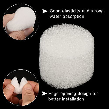 MECCANIXITY 100pcs Hydroponic Sponges, 1" Growing Media Cylindrical Sponges for Home Vegetable Flower Planting, White - color: White, size: 1"