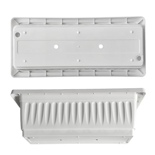 19 Inch Rectangular Plastic Planters, Set of 2, White Window Flower Boxes - color: White