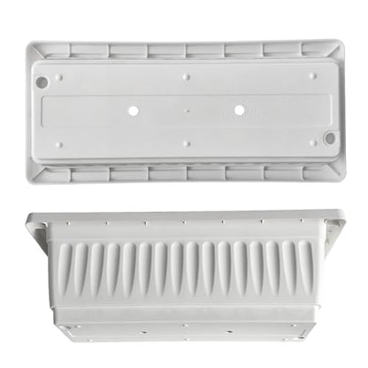 19 Inch Rectangular Plastic Planters, Set of 2, White Window Flower Boxes - color: White