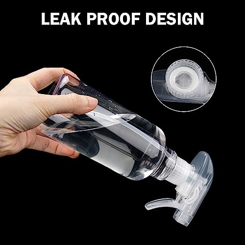 Plastic Spray Bottles, 16.9oz/500ml, 2 Pack，Clear - color: Clear
