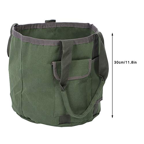 Garden Tool Bag, Portable Foldable Gardening Organizer with Ergonomic Handle and 2 Side Pockets, for Farm Work and Outdoor Storage
