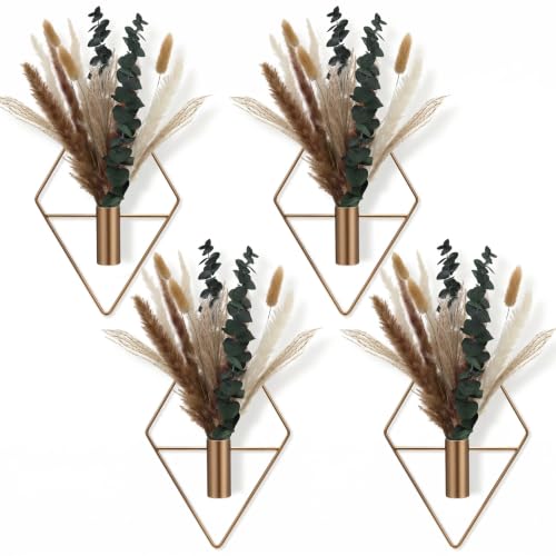 Jexine 2 Pcs Hanging Artificial Planters Wall Decor, Antique Copper, Pampas - color: Antique Copper, size: Pampas