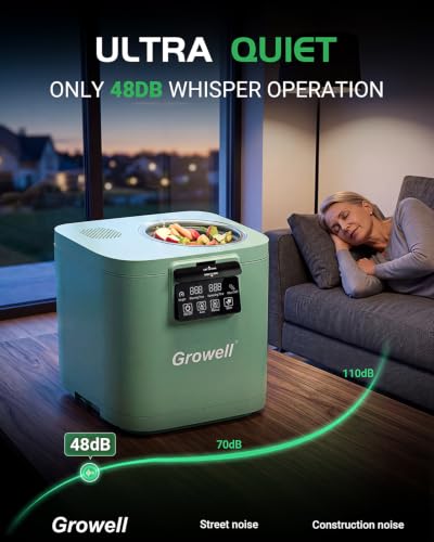 Growell 4L Electric Composter, Countertop Food Waste Machine,Compost Bin - color: Green
