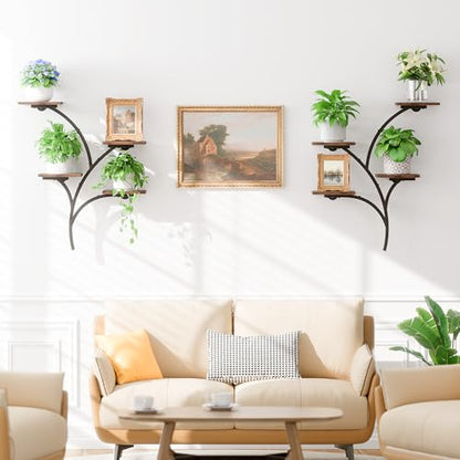 2 Pack Wall Mounted Plant Holder, 8-Tier Wall Planters for Indoor Plants