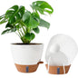 2 Pack 10 inch Plant Pots, Plastic Self Watering Planters - color: White, size: 10 inches