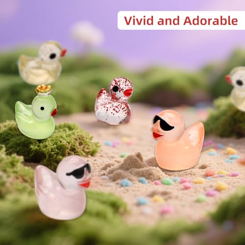 25pcs Mini Ducks Fairy Garden Accessories with Mini Suitcase - size: Mini Ducks