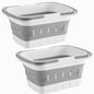 Foldable Plastic Shower Caddy Basket 2 Pcs, Portable and Durable Toiletries Caddy with Handles Ideal for Dorm, Bathroom, Cleaning, Kitchen, Camping, Waterproof, Easy to Clean (Grey 2 pack) - color: Grey 2 pack
