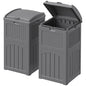 Devoko 33 Gallon Outdoor Trash Can with Dual Lid, Hideaway Garbage Bins,2Pc - color: Gray, size: 2 Pack