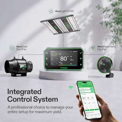 VIVOSUN 4x4 Pro Grow Tent Kit 550W Aerolight E42A+ Smart Control System - size: Plus 48" x 48" x 80"