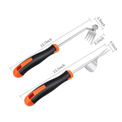 2025 Hand Weeder Tool, Rubber Handle Manual Weeder Puller Tool, Uprooting Weeding Tools, Crack Weeder Crevice, 4 Teeth Weeding Tool, Weeding Artifact Tool for Gardening (2 Pcs)