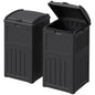 Devoko 33 Gallon Outdoor Trash Can with Dual Lid, Hideaway Garbage Bins,2Pc - color: Black, size: 2 Pack