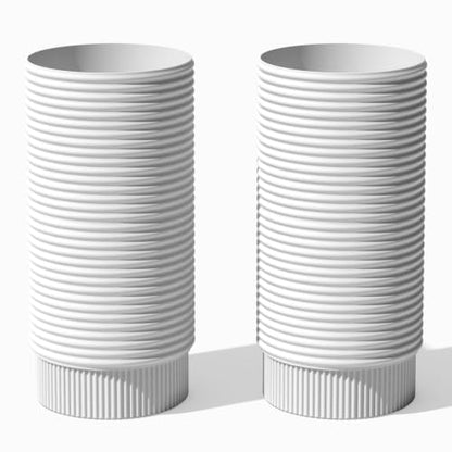 Veradek Mod Series Extra Tall Planter - Tall Outdoor Planter with Shelf - color: White, size: 29 inch - 2 Pack
