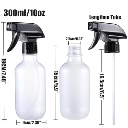 Spray Bottles 2 Pack 10 oz Refillable Plastic Squirt Bottle for Liquid - color: 2 Frosted