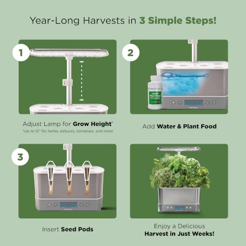 AeroGarden Harvest Elite, Stainless Steel - color: Stainless Steel, size: Harvest Elite