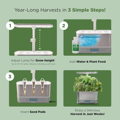 AeroGarden Harvest Elite, Stainless Steel - color: Stainless Steel, size: Harvest Elite