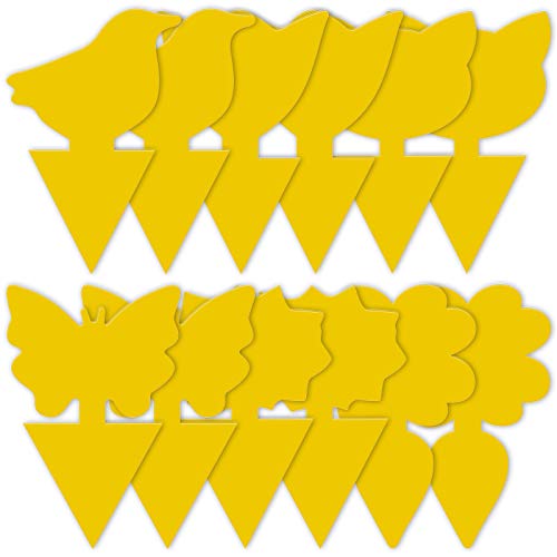 48 Pack Yellow Sticky Traps for Indoor Outdoor Natural Pest Control, Fruit Fly Trap and Yellow Fungus Gnat Traps for House Plants, Whitefly, Mosquito Bits, Flying Insects, Fly Traps Save Your Plants