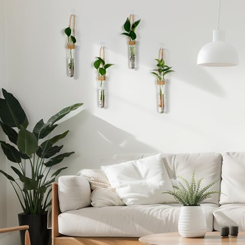 Baderke 6 Pack Plastic Hanging Propagation Station Tubes, Natural Color - color: Natural Color