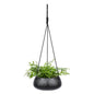 8 Inch Hanging Planter for Indoor Plant, Ceramic Black Flower Pot - color: Black