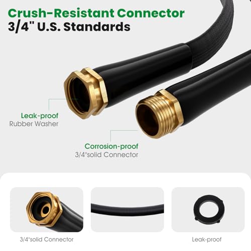 Garden Hose 50FT, Non-Expanding Water Hose Ultra Lightweight - size: 50FT