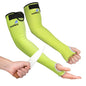 OriStout Cut Resistant Gardening Sleeves with Tumb Hole, Green, 1 Pair - color: Green (1 Pair) - Long, size: One Size