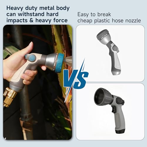 LAWN SOCIAL Metal Garden Hose Nozzle, High Pressure - color: Blue