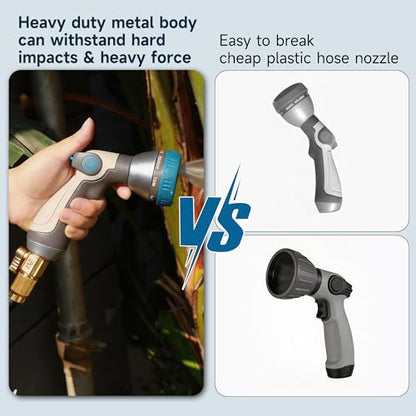 LAWN SOCIAL Metal Garden Hose Nozzle, High Pressure - color: Blue