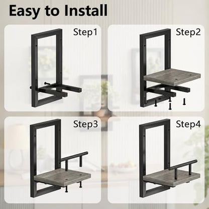 Sbosbo Floating Shelves for Wall Plant Shelf Indoor Wall Mounted Shelves - color: Grey