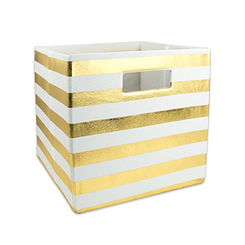 DII Polyester Cube Storage Collection Hard Sided Collapsible, 11x11x11, Gold - color: Gold, size: 11x11x11" (Pack of 1)