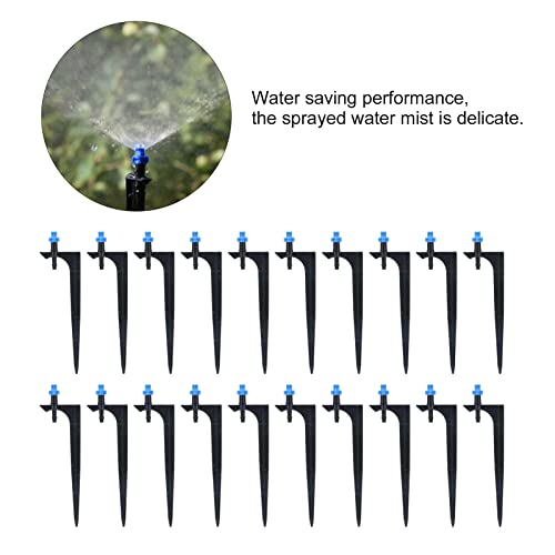 Garden Irrigation System, 20Pcs/Bag Irrigation Dripper with Ground Insert Fruit Tree Drip Irrigation Emitters for 1/4 inch drip Irrigation tubing(90 Degree with Plunger) - size: 90 degree with plunger