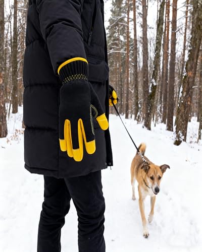 Waterproof Insulated Winter Work Gloves for Men, 3M Thinsulate - size: Medium