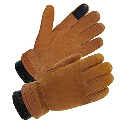SKYDEER 3M Thinsulate Thermal Winter Work Gloves with Windproof Premium Genuine Deerskin Suede Leather (Unisex SD8671T) - color: Sd8653t, size: X-Large