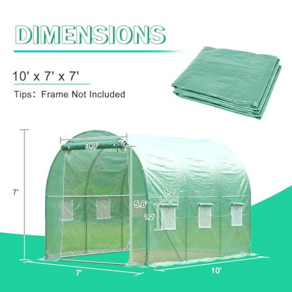 Aoodor 10'X7'X7' Greenhouse Replacement Cover - size: 10'X7'X7'