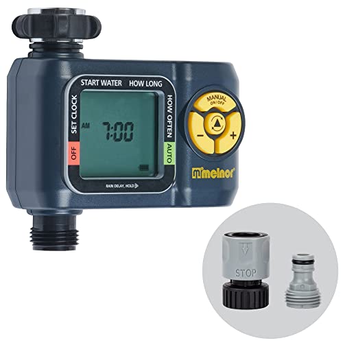 Melnor 65138AMZ AquaTimer Digital Hose Timer, 1-Zone Timer, QuickConnect Bundle, Black, Yellow - size: 1-Zone Timer