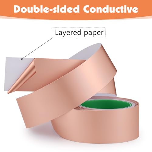 Copper Foil Tape 2 Inch x 33 Ft, Conductive Adhesive, 1 Roll