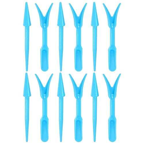 M METERXITY 6-Pack Mini Garden Hand Succulent Transplanting Tools, Plastic Seedlings Dibber Sowing Digging for Repotting/Lawn Maintenance/Plant Care, Small Gardening Tools [Blue] - color: Blue
