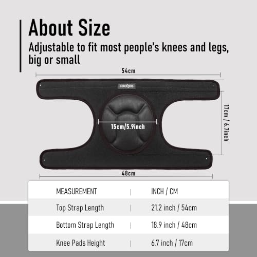 COOLJOB Men Women Knee Pads for Gardening Work Floor Cleaning with Foam Pad - color: Black