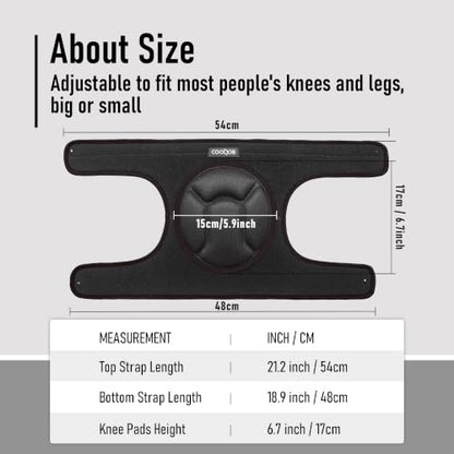 COOLJOB Men Women Knee Pads for Gardening Work Floor Cleaning with Foam Pad - color: Black