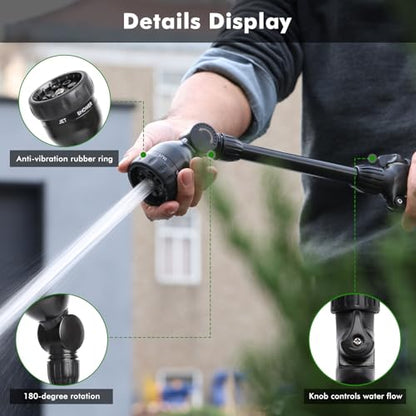RESTMO Heavy Duty Metal Hose Wand, Watering Wand for Garden Hose - color: Flash Black