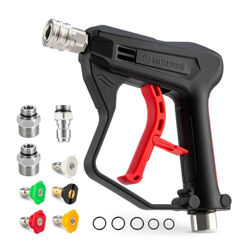 Short Pressure Washer Gun with 1/4" QC,with 5 Spray Nozzle Tips