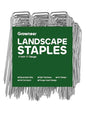 GROWNEER 100 Pack Landscape Staples 4 inch Galvanized Steel Yard Stakes - size: 4 Inch