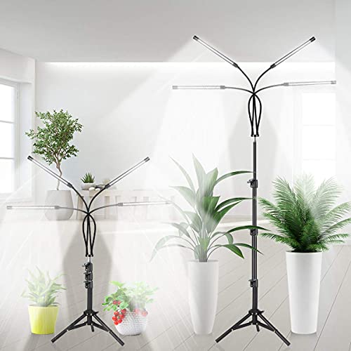 GHodec Grow Light Free Standing, 5500K Full Spectrum Gooseneck LED Lamp - size: 4-Head Standard