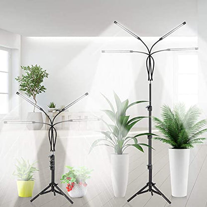 GHodec Grow Light Free Standing, 5500K Full Spectrum Gooseneck LED Lamp - size: 4-Head Standard
